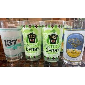 Lot Of 4 Official Kentucky Derby 2016 Mint Julep  glasses and Breeders Cup 2016